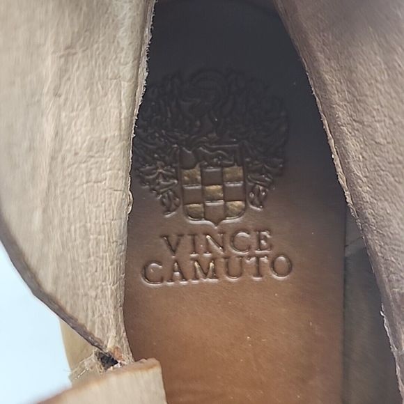 Vince Camuto Ankle Boots Brown Suede Women's 10 High 3.5" Wooden Heel Bootie - Picture 10 of 16